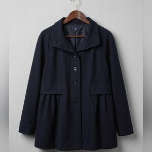​GAP Black Wool Blend Empire Waist Swing Coat | Maternity Friendly L